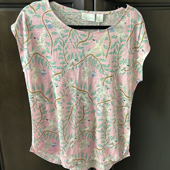 🎯Cynthia Rowley tropical 100% linen top NWT - Picture 2 of 7